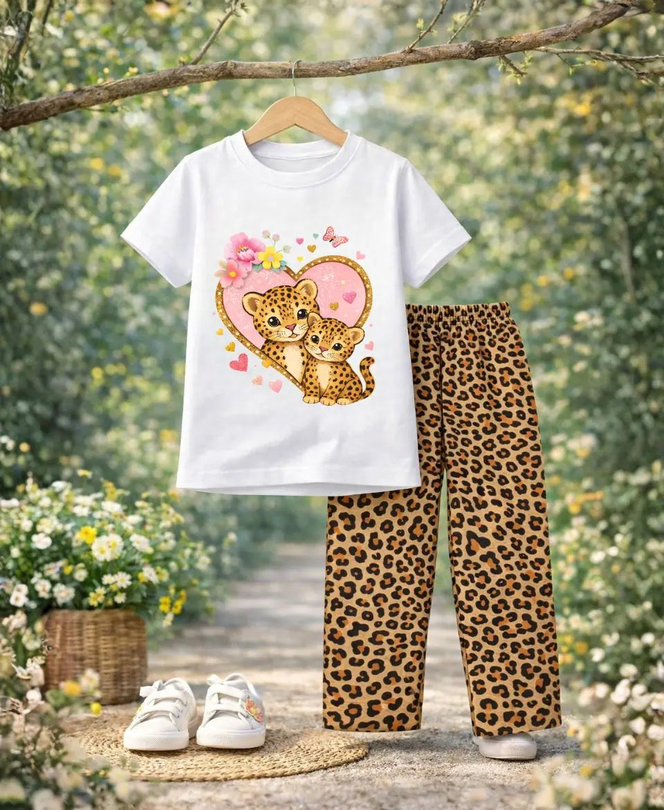 Leopard Cubs Love Girls Suit Set