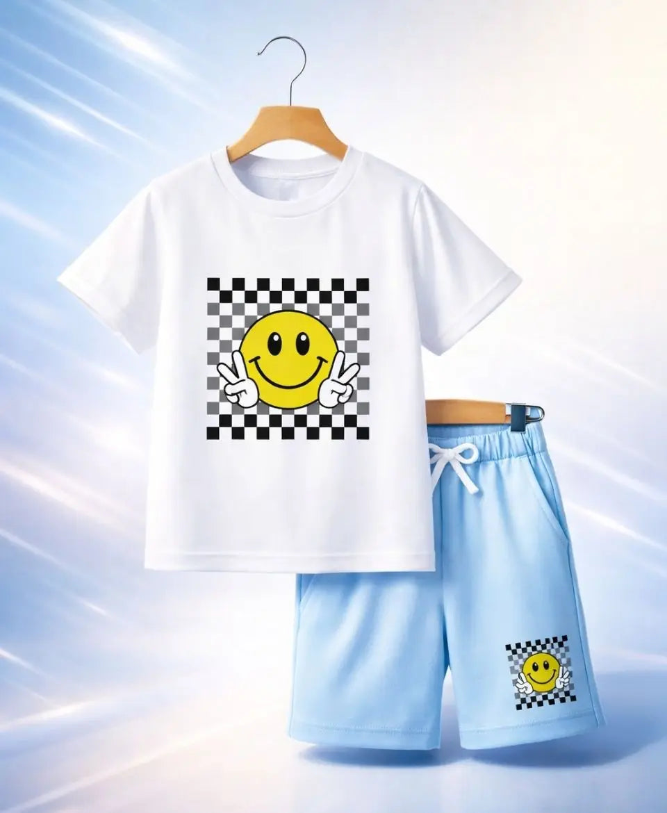 Smiley Checkered Premium Summer Suit Set