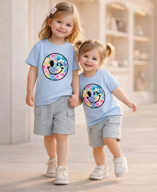 Pastel Smiley Bloom Kids Suit Set