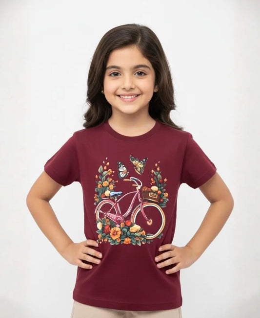Floral Bicycle Girls T-Shirt