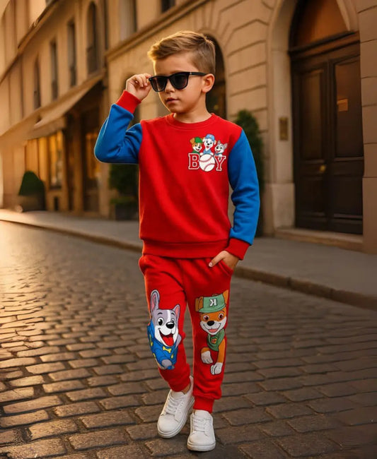 Boys Fleece Sweatshirt & Trouser Set – Red PAW Patrol Winter Outfit
