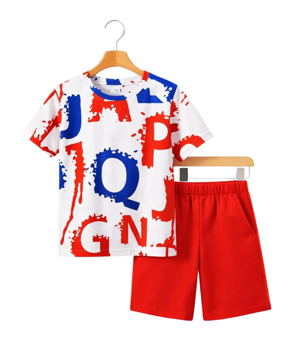 Paint Splash Letter Suit Set