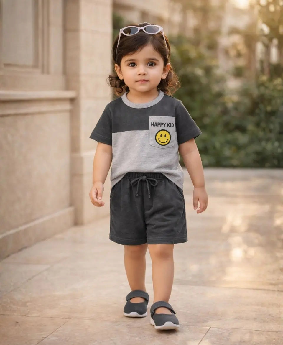 Happy Kid Smiley Pocket Suit Set