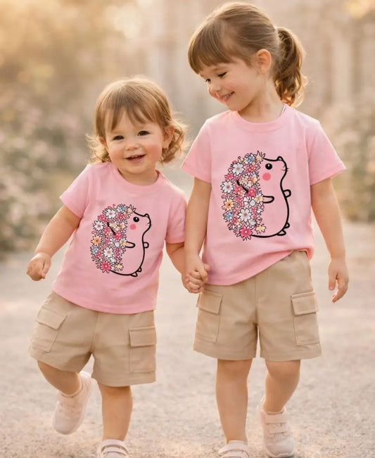 Floral Bunny Charm Girls Suit Set