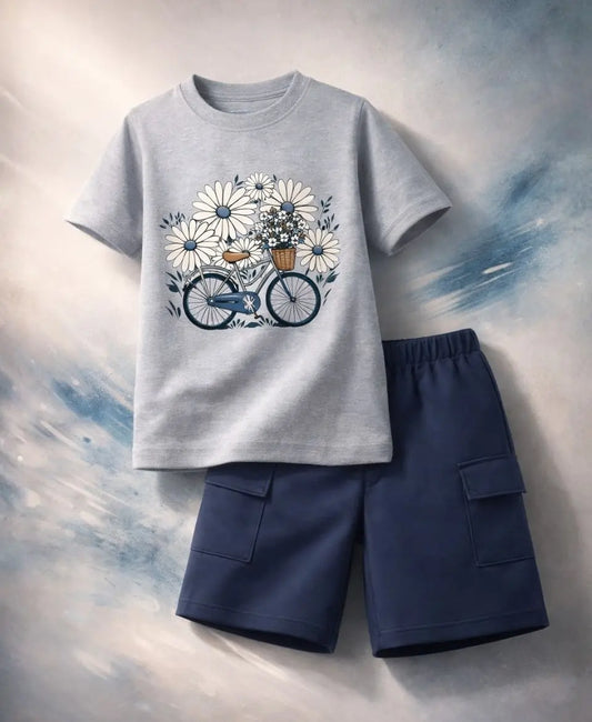Daisy Bicycle Bloom Girls Suit Set