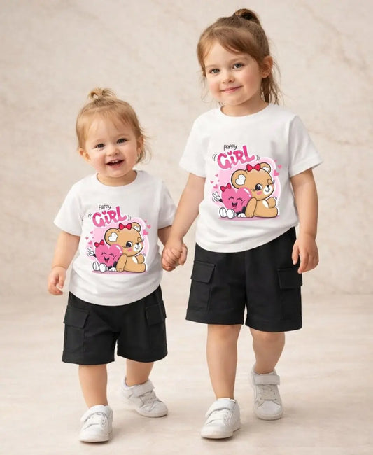 Happy Girl Teddy Summer Suit Set