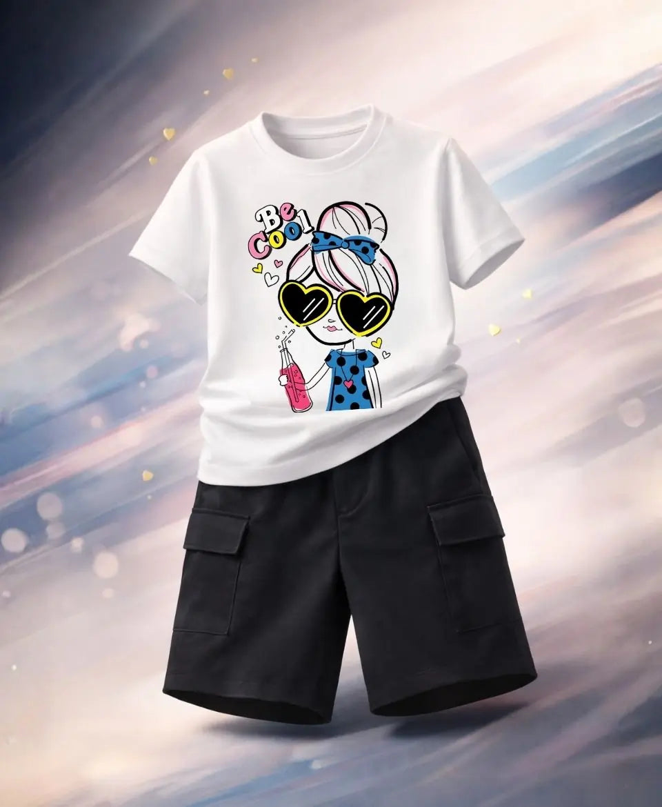 Be Cool Girl White Summer Suit Set