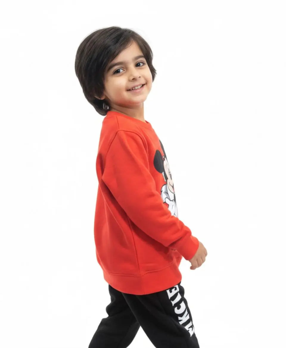 Unisex Mickey Print Sweatshirt & Trouser Set for Kids