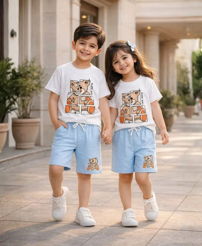 Puzzle Bear Summer Suit Set