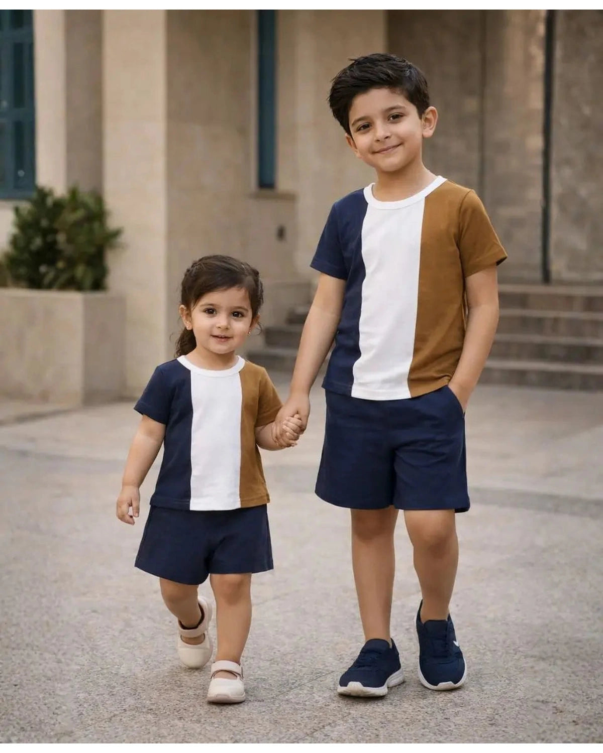 Trio Panel Contrast Suit Set