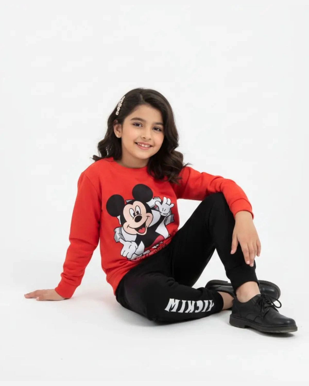 Unisex Mickey Print Sweatshirt & Trouser Set for Kids
