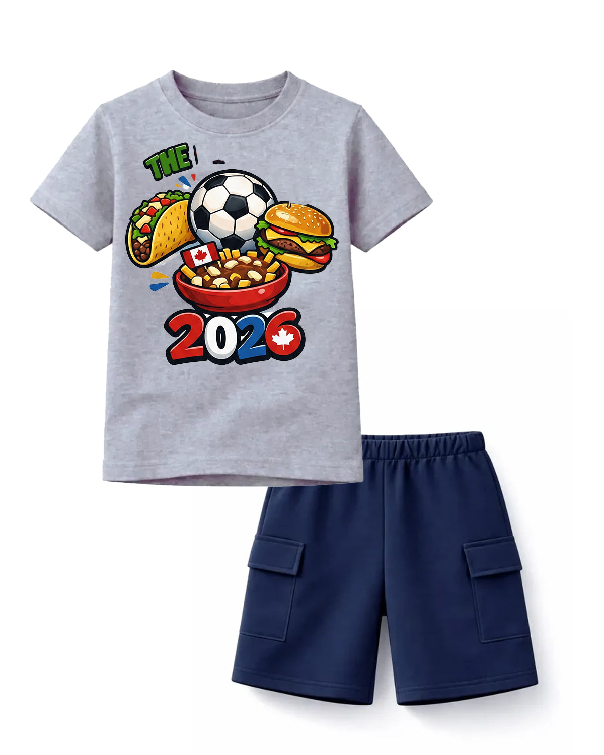 The 2026 Soccer Fun Tee & Black Cargo Shorts Set