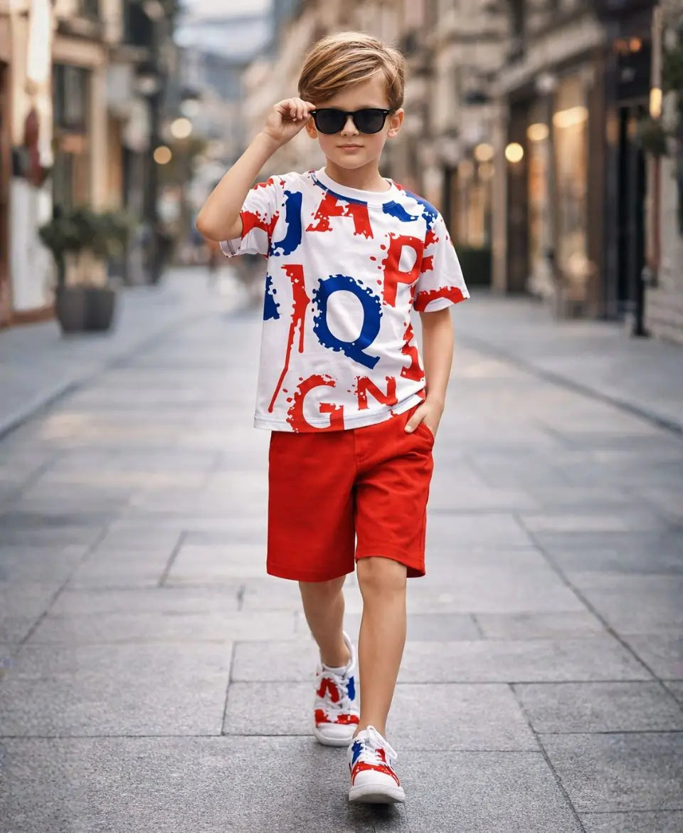 Paint Splash Letter Suit Set