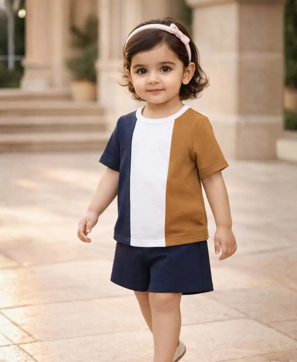 Trio Panel Contrast Suit Set