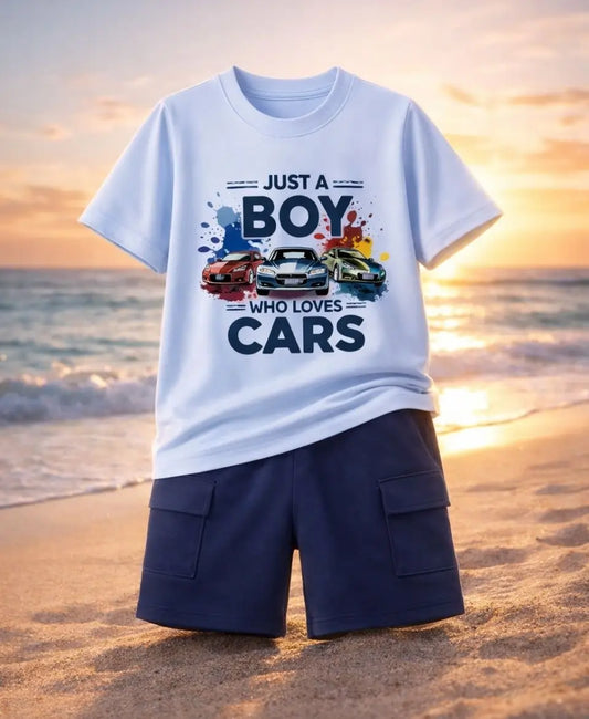 Just A Boy Who Loves Cars Kids Suit Set