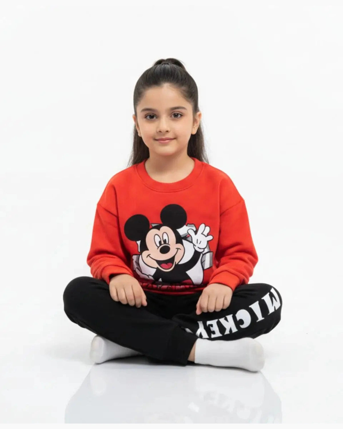 Unisex Mickey Print Sweatshirt & Trouser Set for Kids