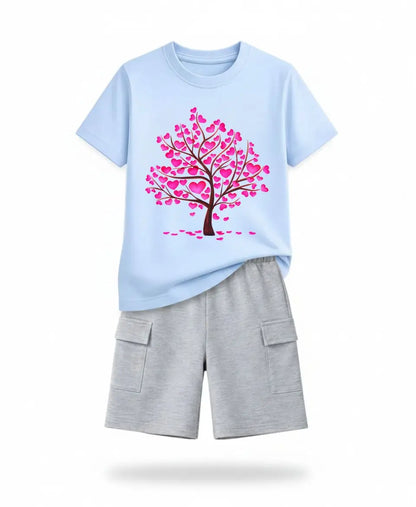 Pink Heart Tree Kids Suit Set