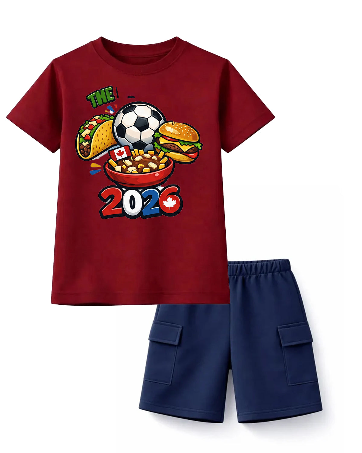 The 2026 Soccer Fun Tee & Black Cargo Shorts Set