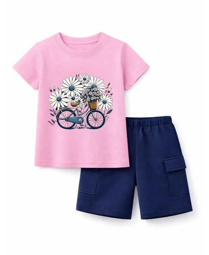 Daisy Bicycle Bloom Girls Suit Set