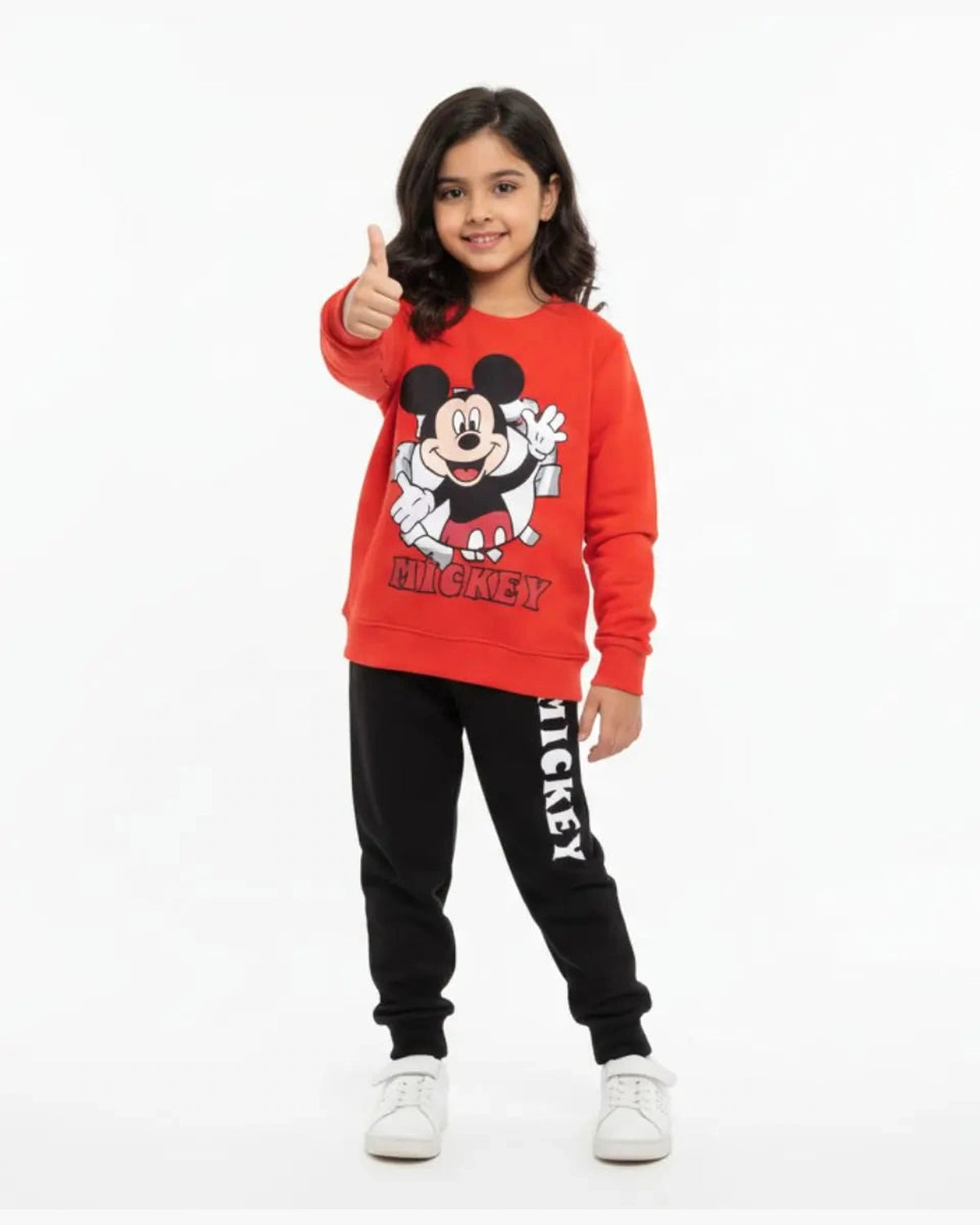 Unisex Mickey Print Sweatshirt & Trouser Set for Kids