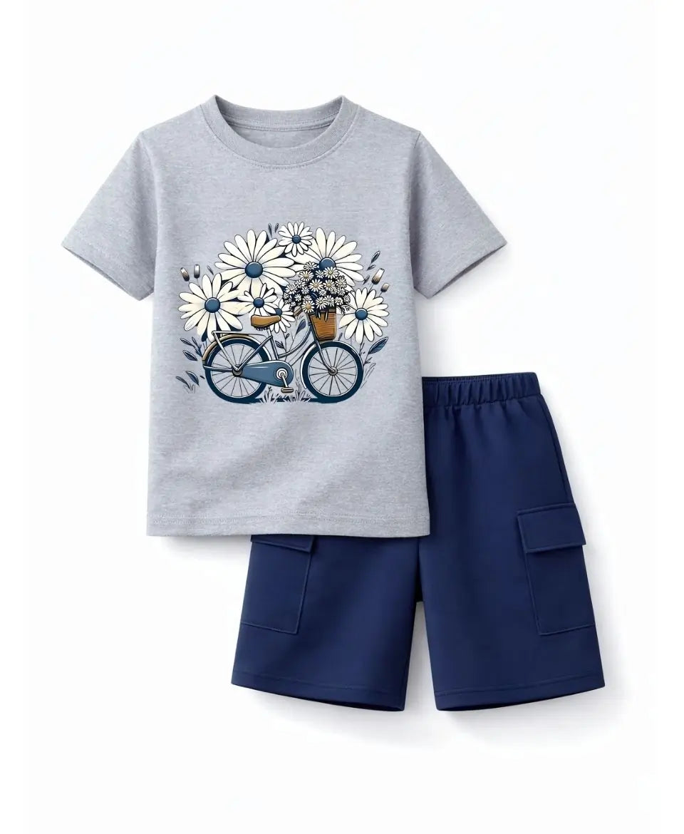 Daisy Bicycle Bloom Girls Suit Set