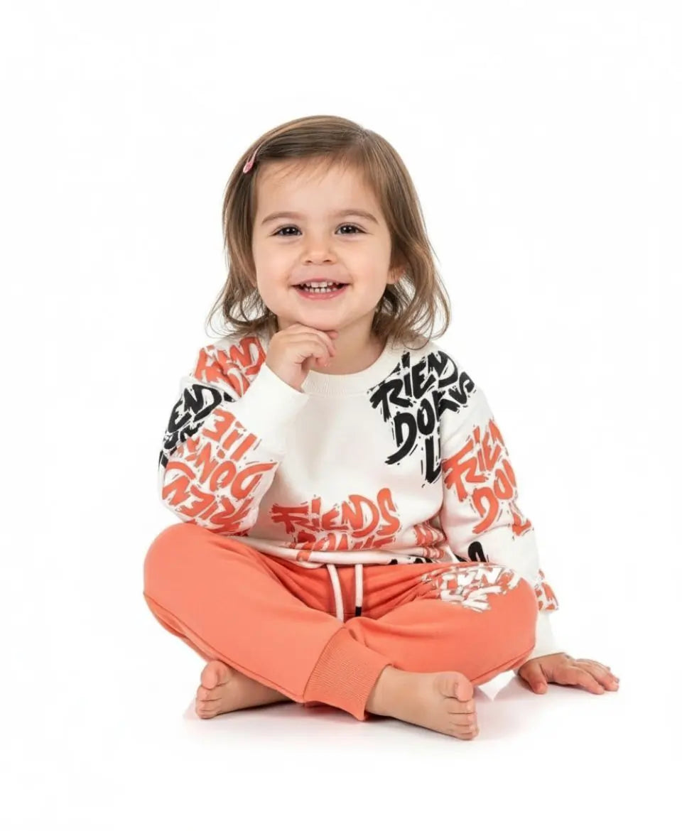 Unisex Cotton Sweatshirt & Trouser Set – Friends Don’t Lie