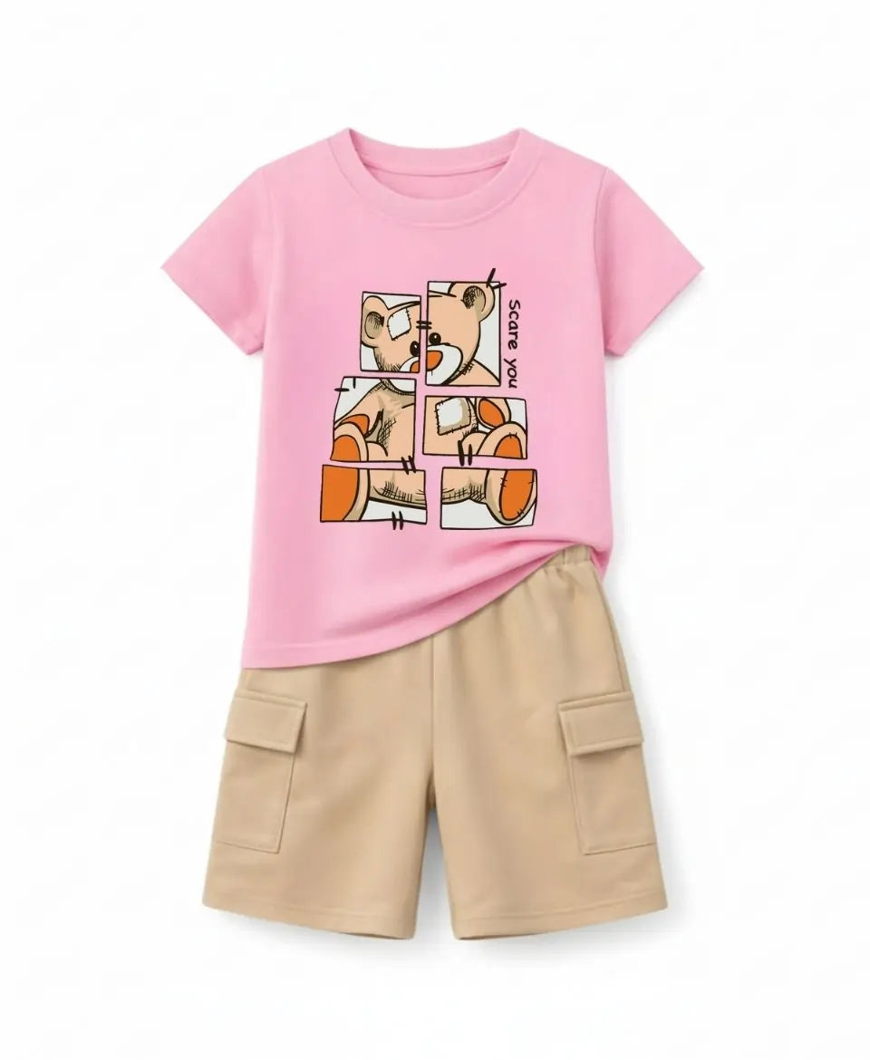 Puzzle Teddy Summer Kids Suit Set