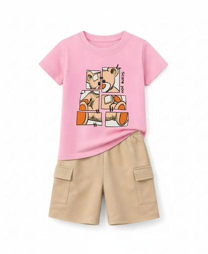 Puzzle Teddy Summer Kids Suit Set