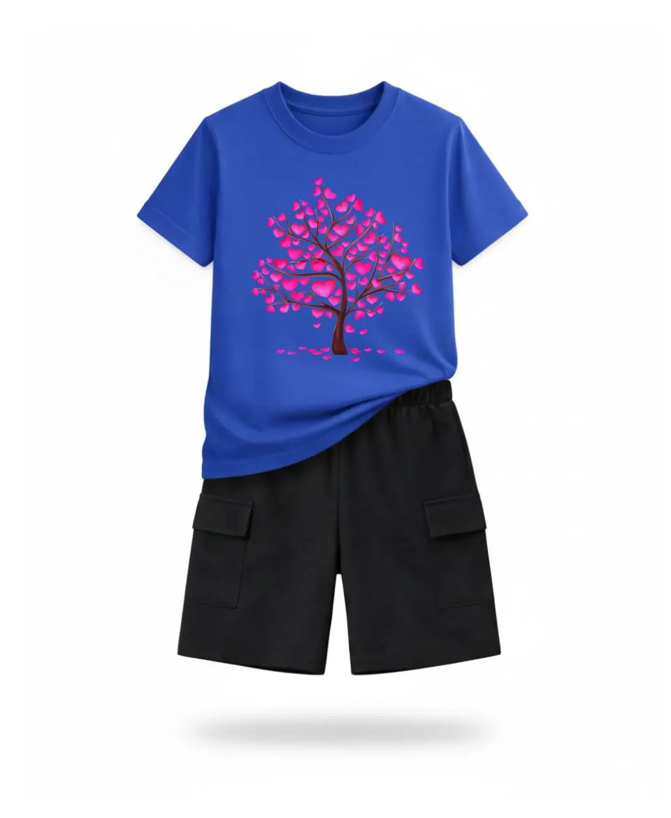 Pink Heart Tree Kids Suit Set