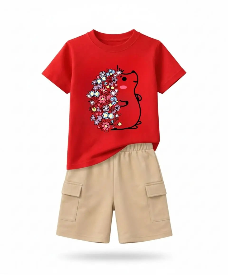 Floral Bunny Charm Girls Suit Set
