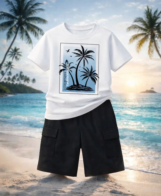 Tropical Palm Island Kids Suit Set