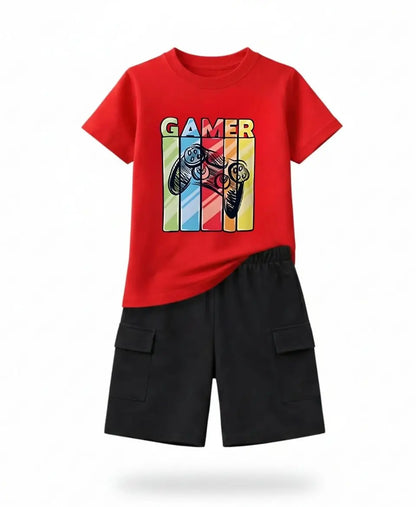 Retro Gamer Stripe Kids Suit Set