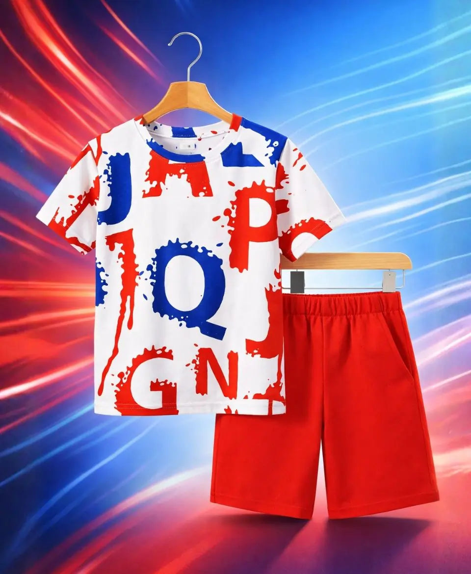 Paint Splash Letter Suit Set