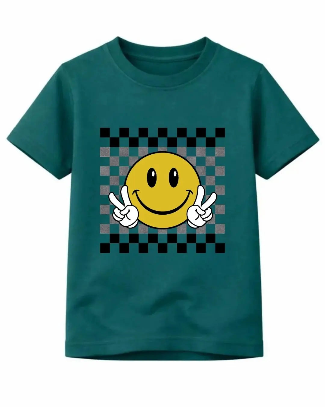 Smiley Peace Check T-Shirt