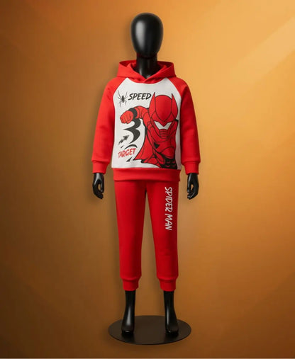 Kids Fleece Hoodie & Trouser Set – Superhero Winter Outfit