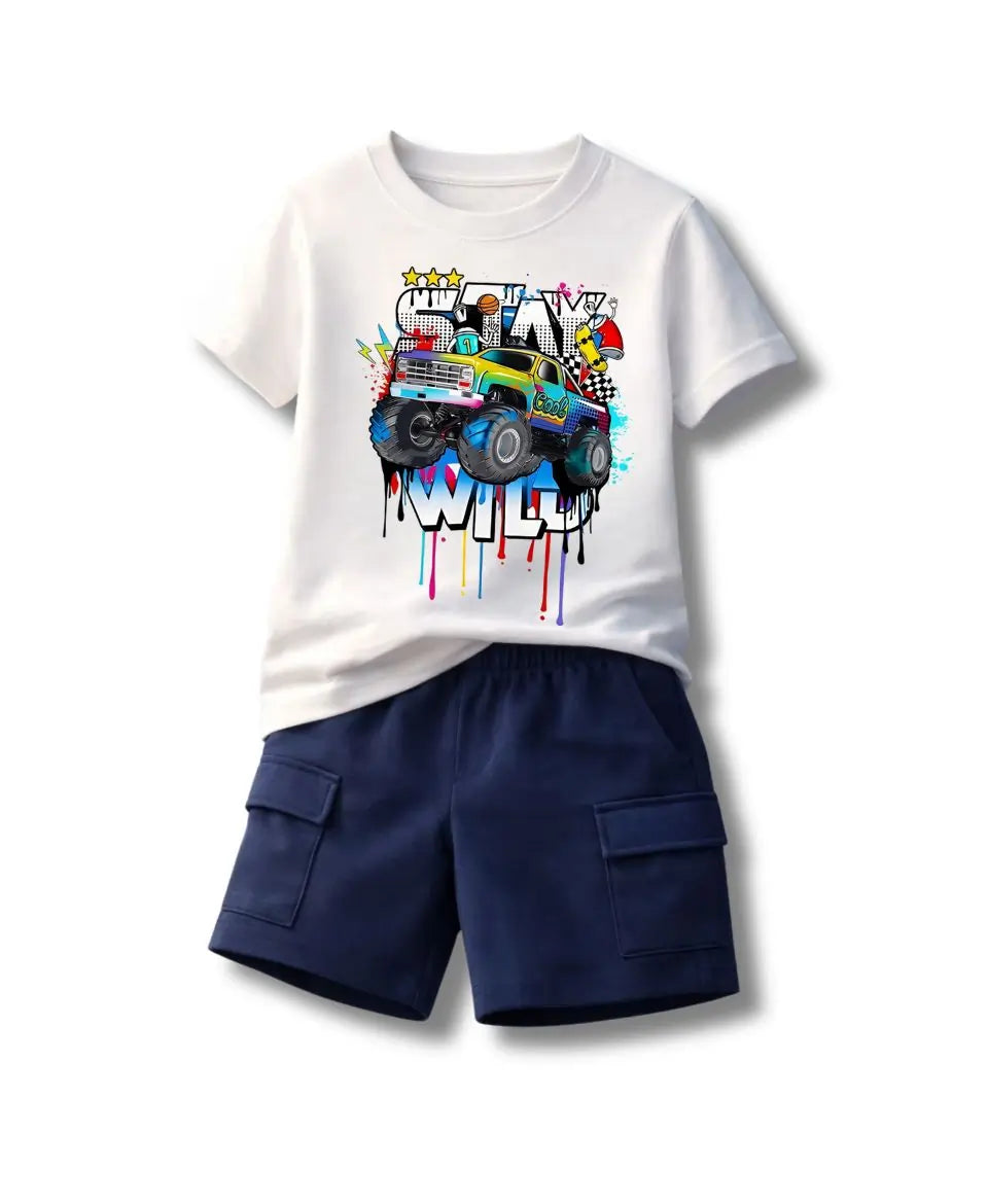 Stay Wild Monster Truck Suit Set