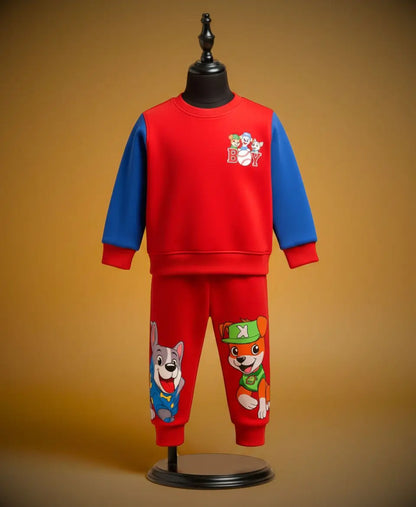 Boys Fleece Sweatshirt & Trouser Set – Red PAW Patrol Winter Outfit
