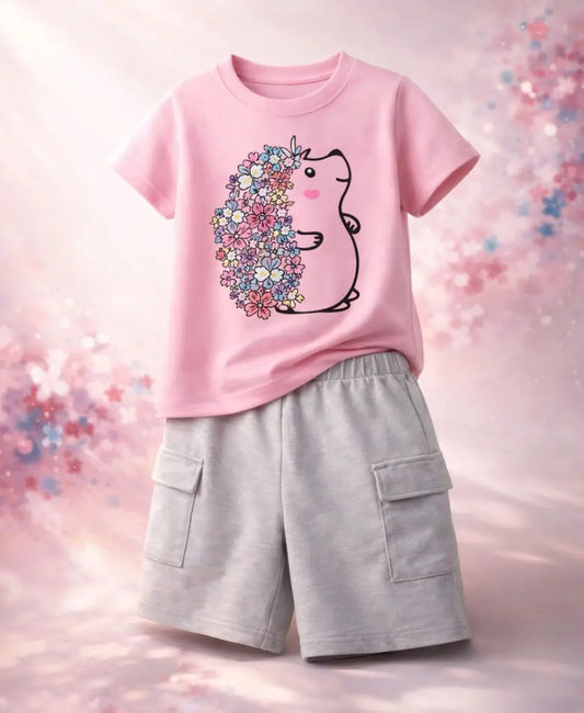 Floral Bunny Bloom Girls Suit Set