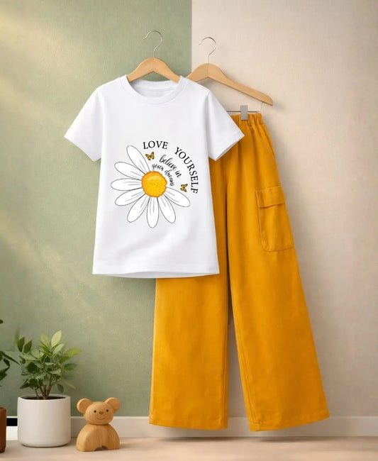 Love Yourself Daisy Girls Suit Set
