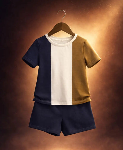 Trio Panel Contrast Suit Set