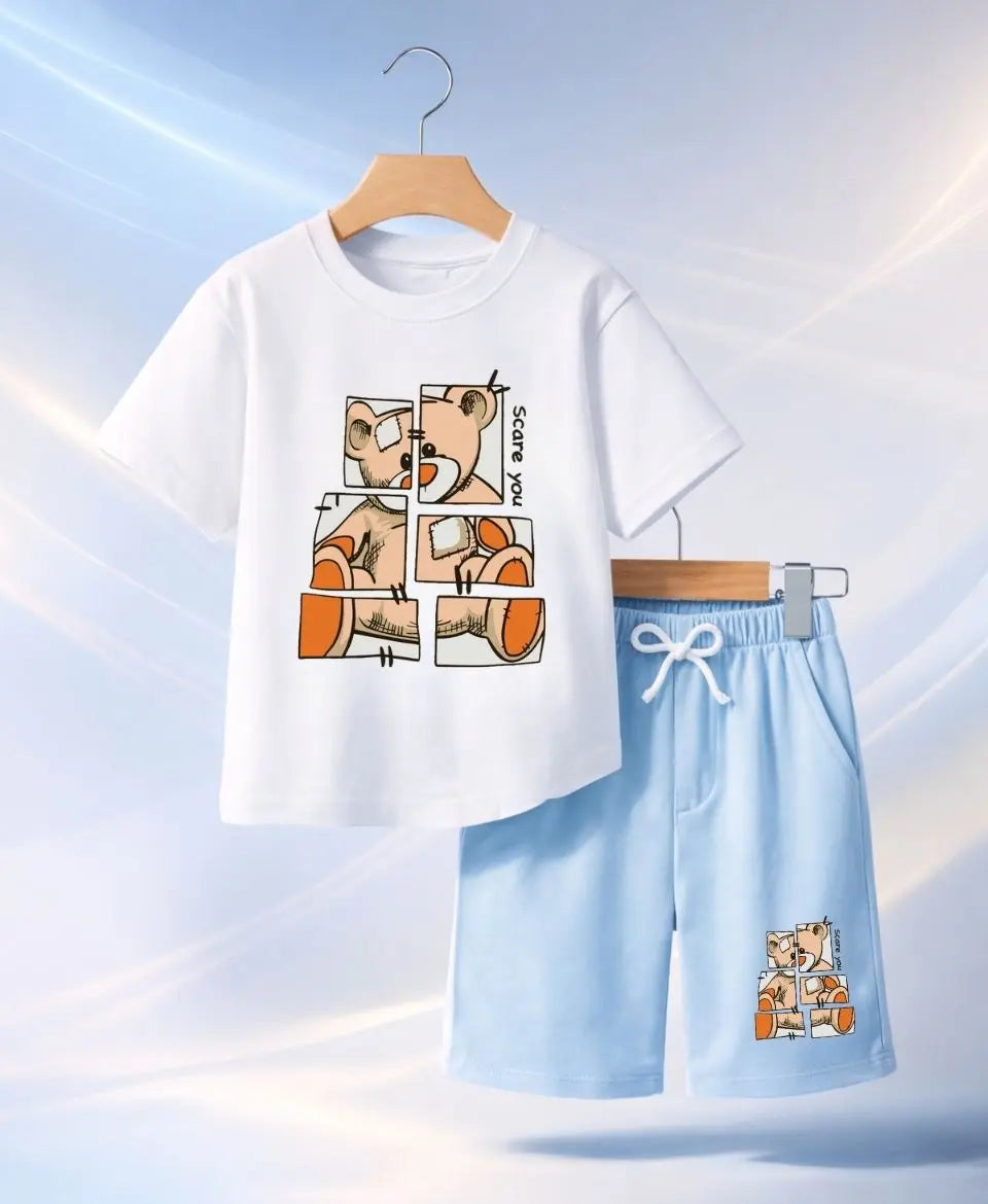 Puzzle Bear Summer Suit Set