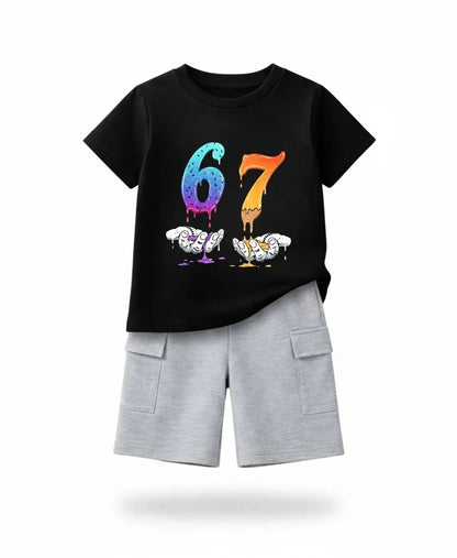 Drip 67 Street Style Summer Kids Suit Set