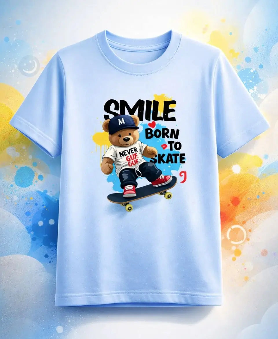 Unisex Smile Born to Skate T-Shirt