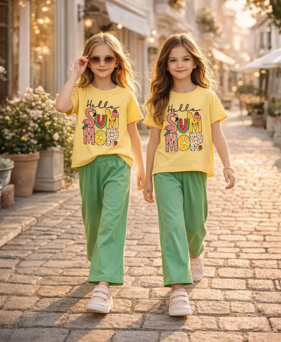 Hello Summer Girls Suit Set