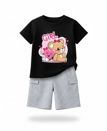 Happy Girl Teddy Summer Suit Set