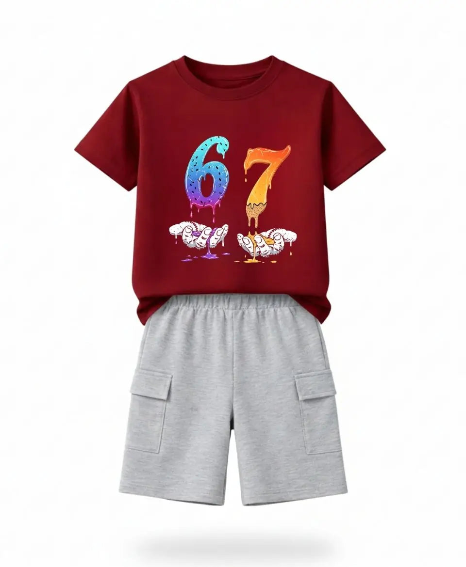 Drip 67 Street Style Summer Kids Suit Set