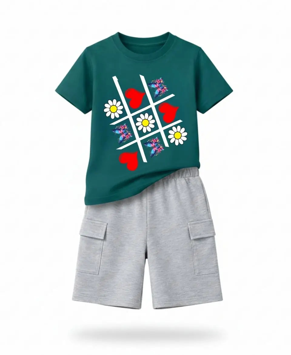 Butterfly Hearts Tic Tac Girls Suit Set