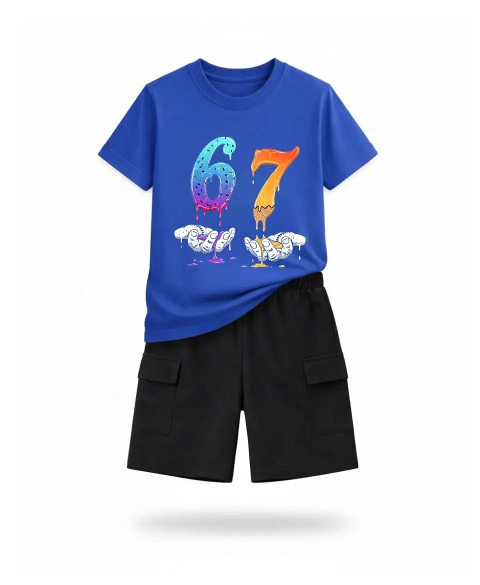 Drip 67 Street Style Summer Kids Suit Set