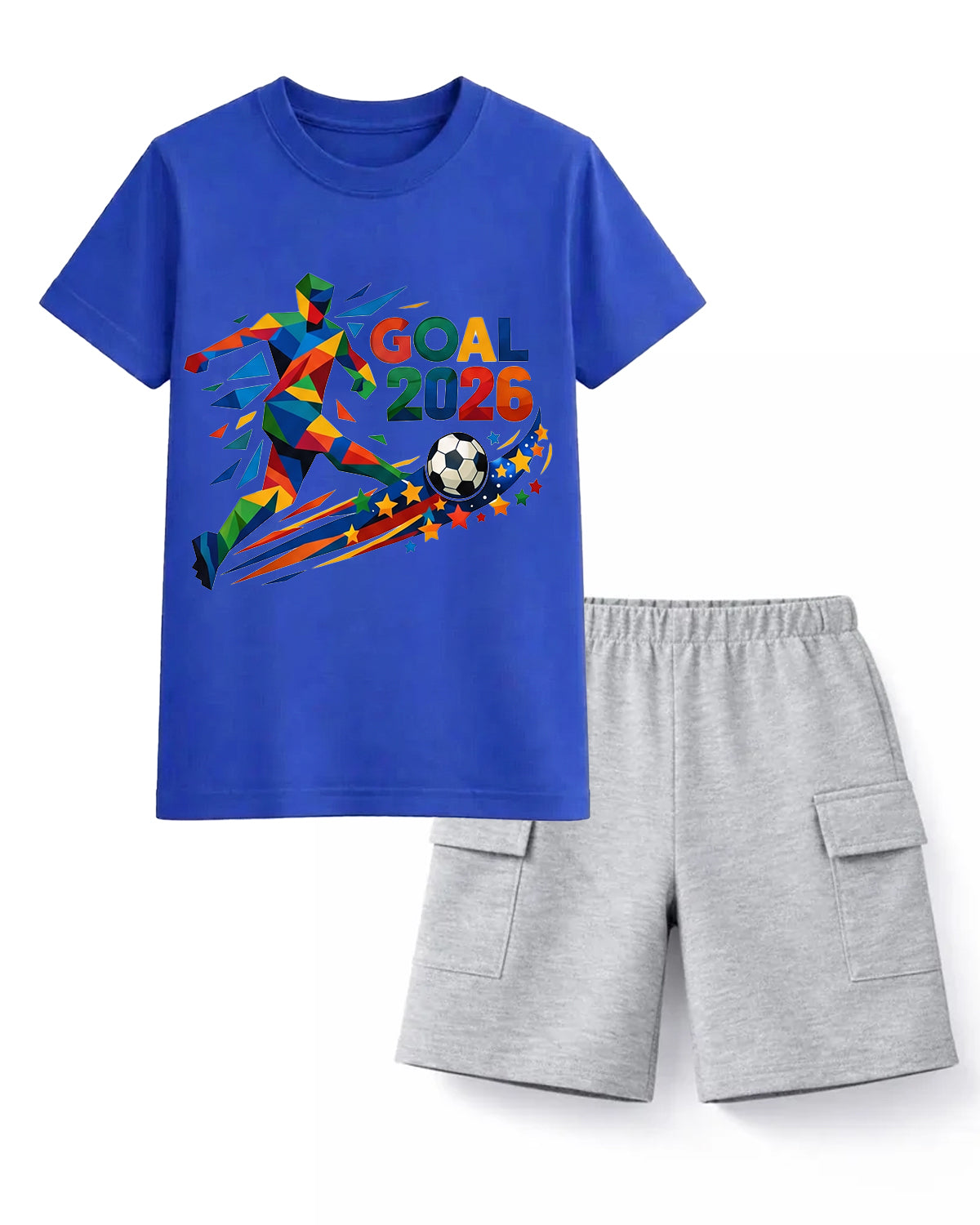 GOAL 2026 Soccer Star Tee & Black Cargo Shorts Set