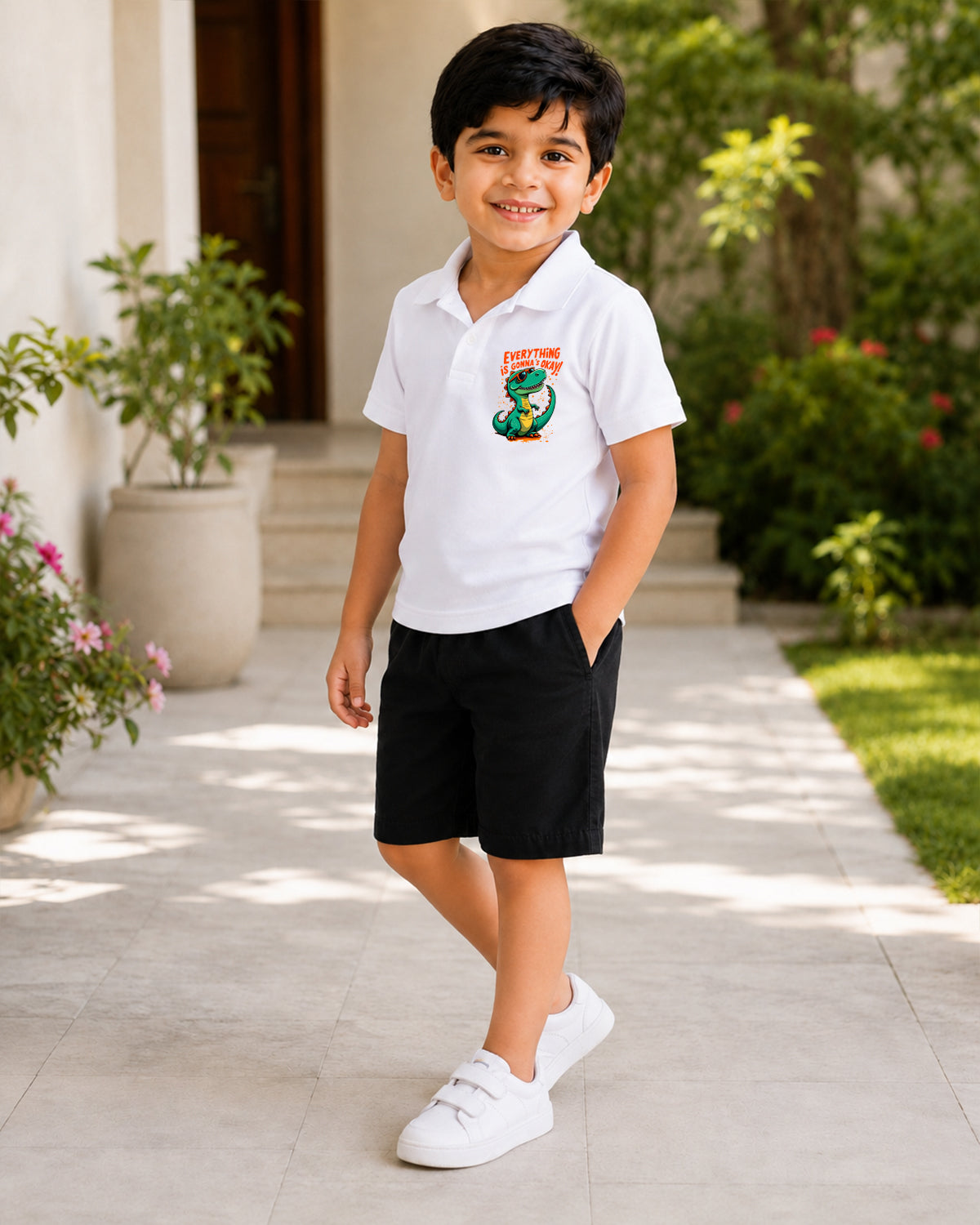 Classic White Polo & Shorts Set